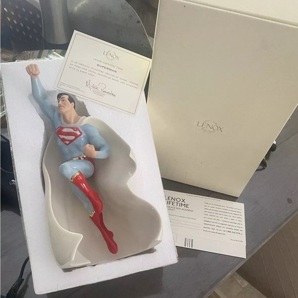 NIB LENOX SUPERMAN Man of Steel sculpture DC COMICS Action Figure with COA